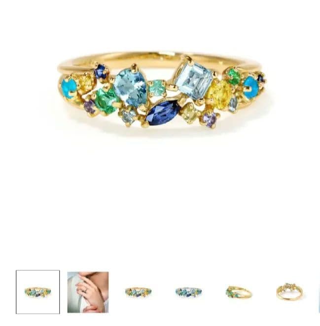 BIZOUX マルチカラージュエル K18リング