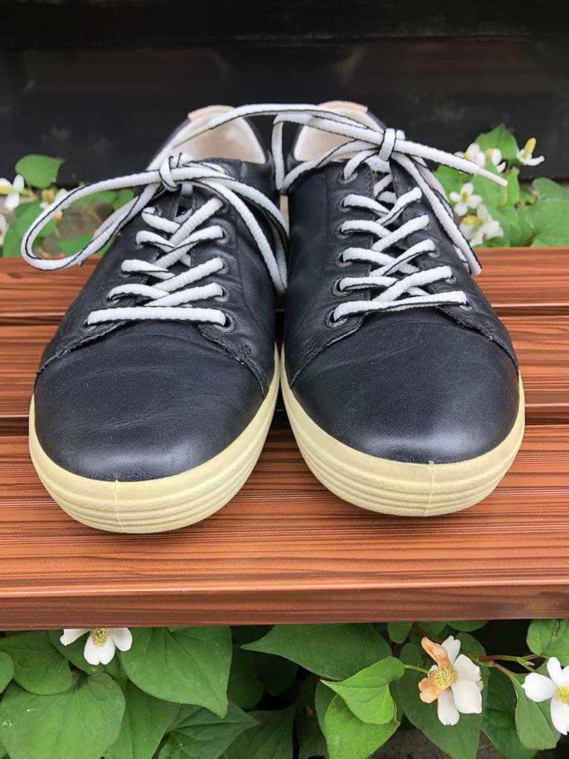 345番 超美品ecco ゴルフシューズ 黒 39 24.5cmスパイクレス