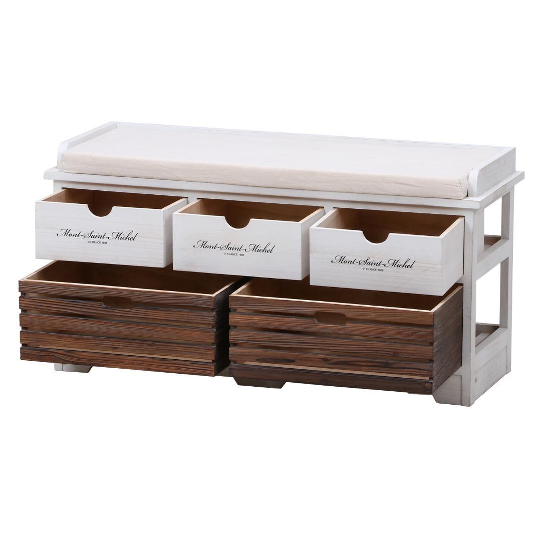 収納付きベンチ/ローボード カントリー調