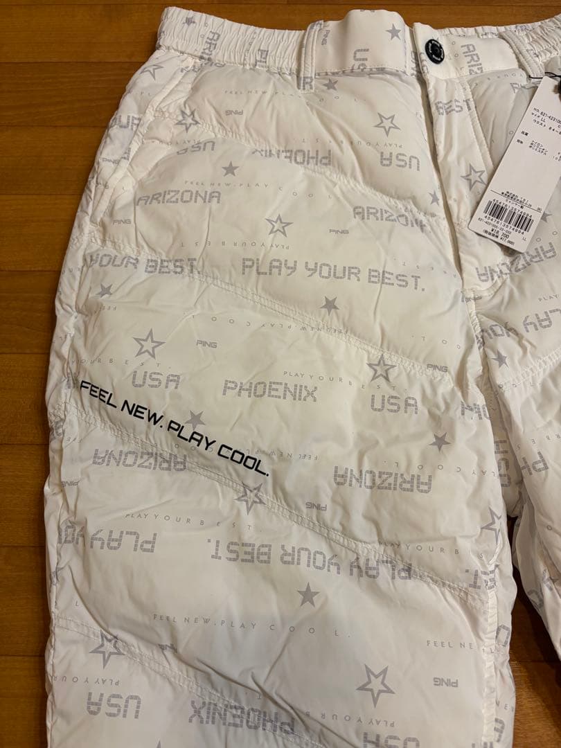 PING キルティングダウンパンツ ホワイト