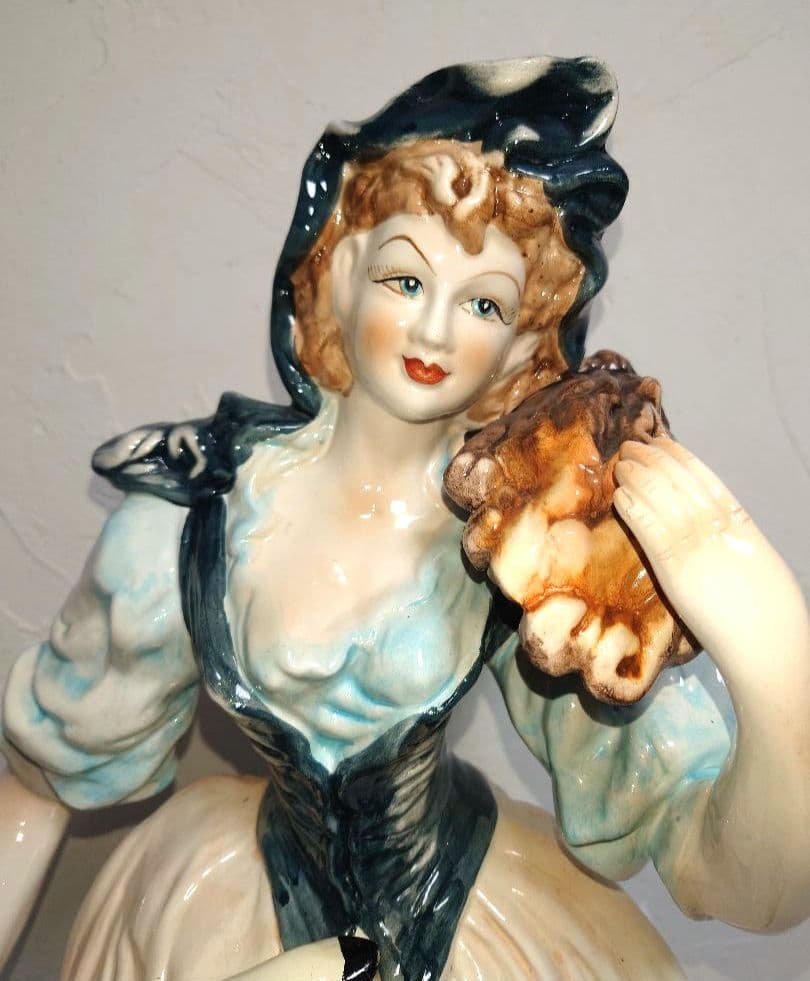 特大capodimonteカポディモンテ イタリア製 貴婦人 置物 フィギュリン