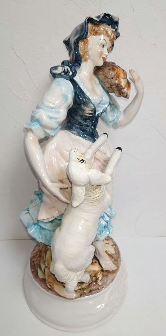 特大capodimonteカポディモンテ イタリア製 貴婦人 置物 フィギュリン