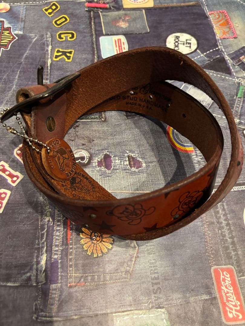 JOEYHYSTERIC OLD STUD HANDMADEレザーベルト ベア