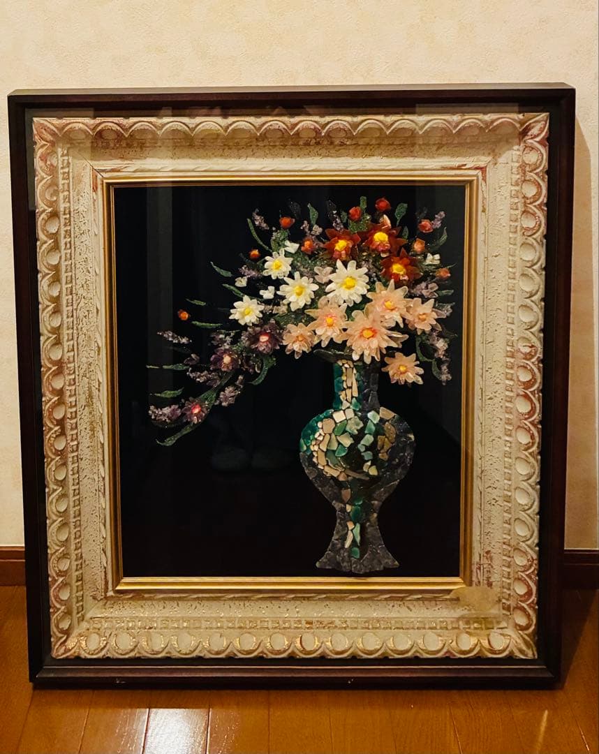 迫力の宝石画　貴石画　天然石　美術工芸品　昭和レトロ