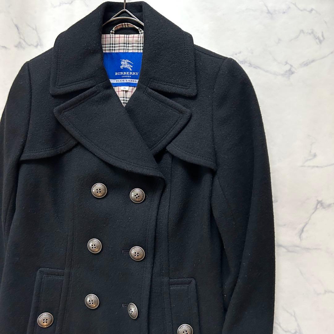 バーバリーブルーレーベル ナポレオンコート メタルボタン ノバチェック
