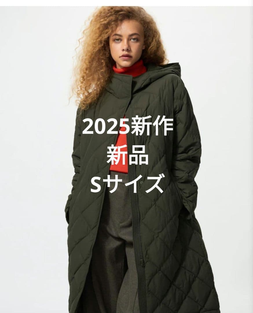 ユニクロ　パフテックロングコート　リラックスフィット　オリーブ　Sサイズ