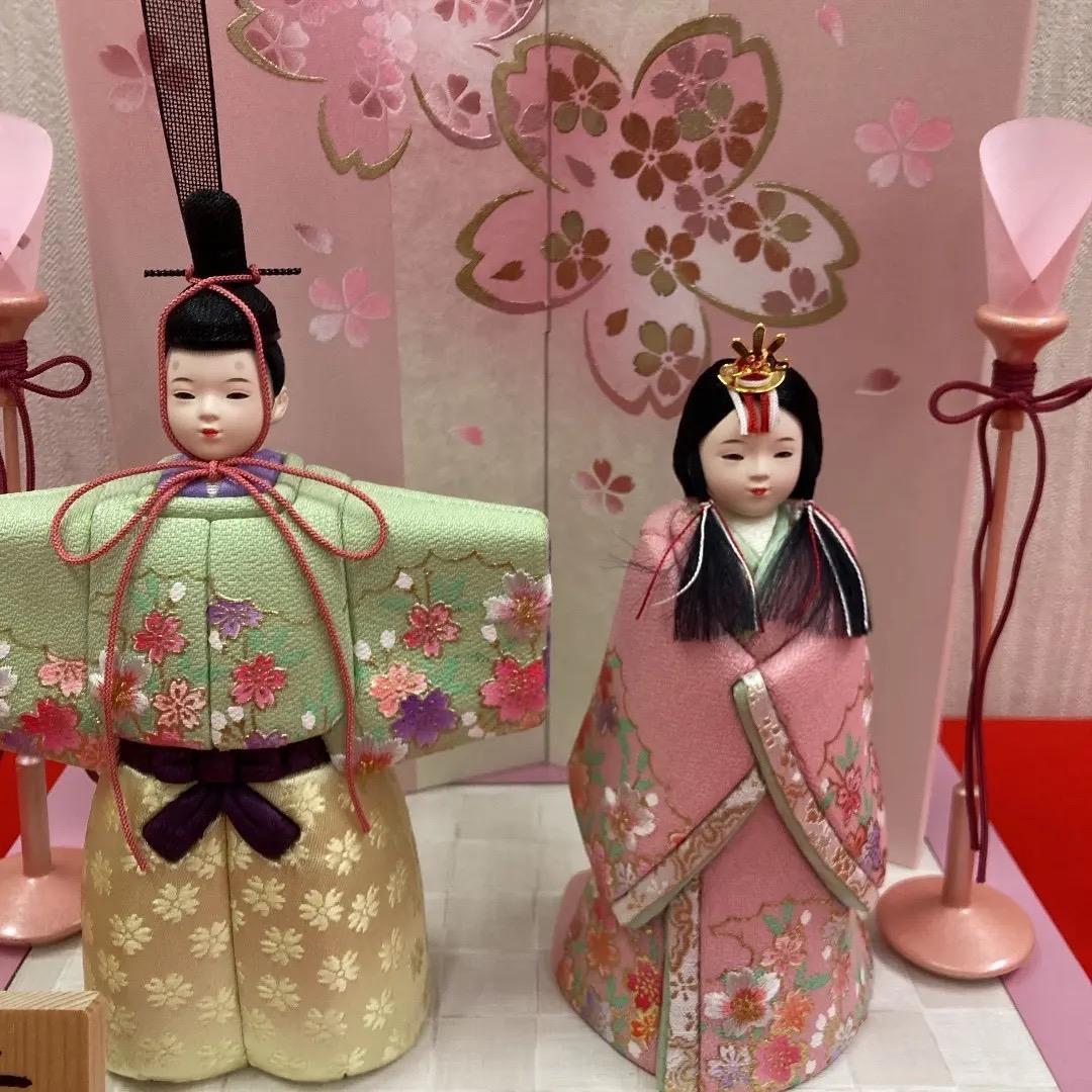 KM2 可愛い立ち雛　木目込人形　雛飾り　親王飾り　雛人形コンパクト