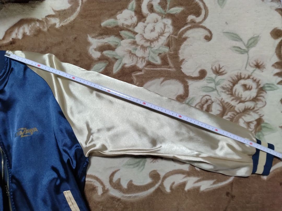 E.YAZAWA スカジャン ネイビー/アイボリー　ブルゾン　ジャンパー