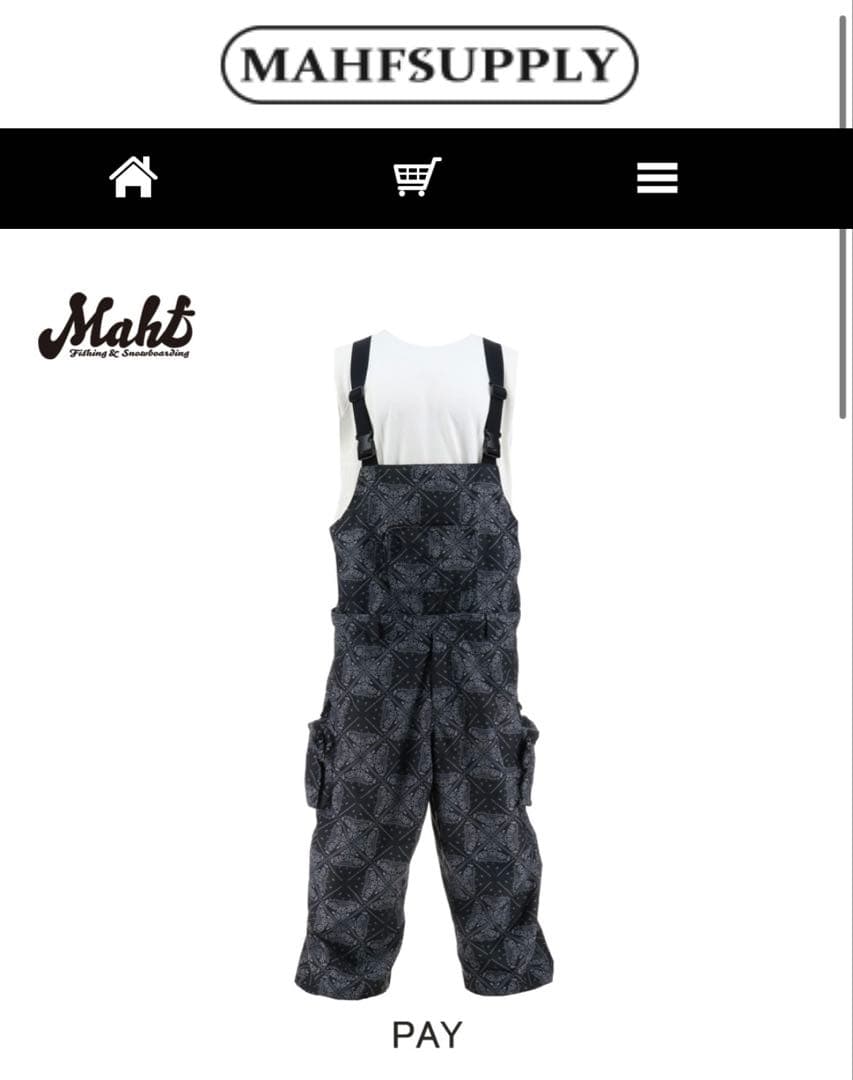 【新品】MAHF ビブパン ペイズリー柄 XL