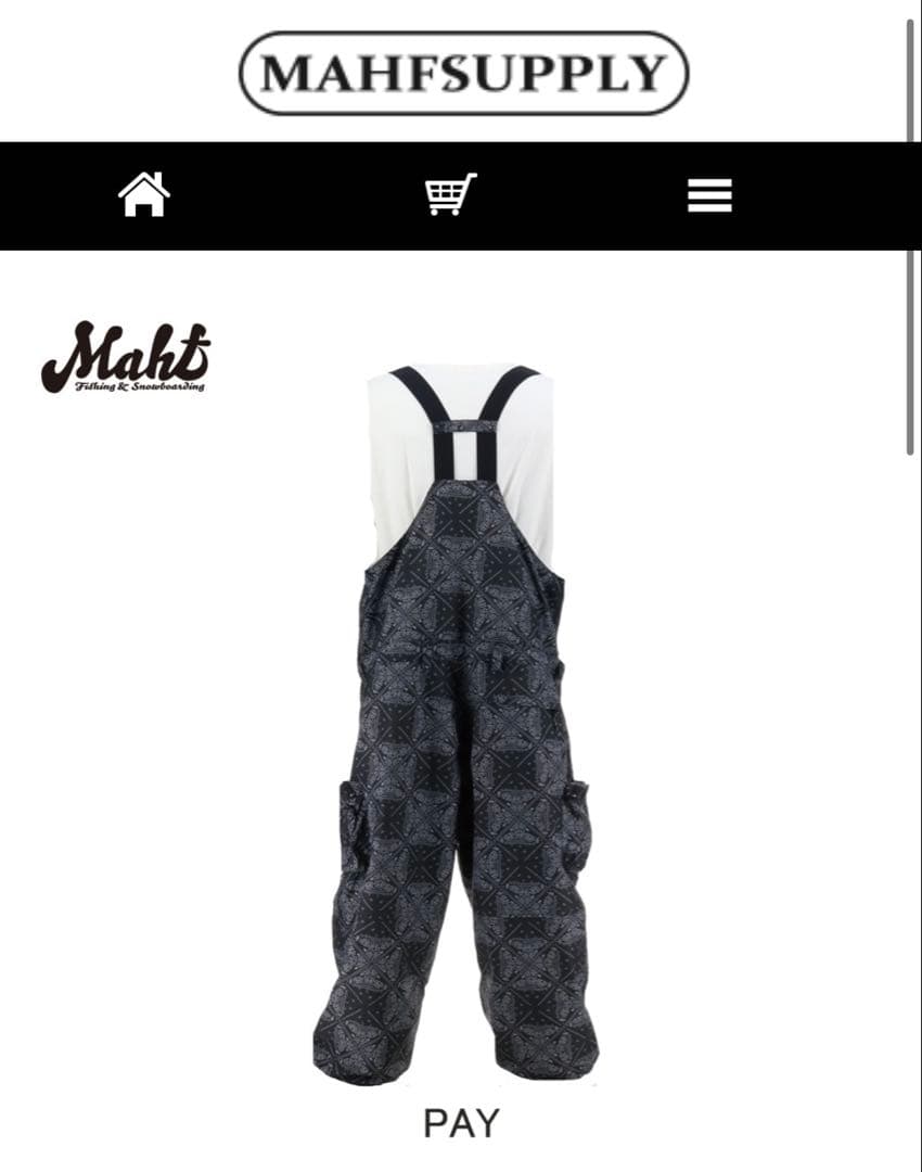 【新品】MAHF ビブパン ペイズリー柄 XL