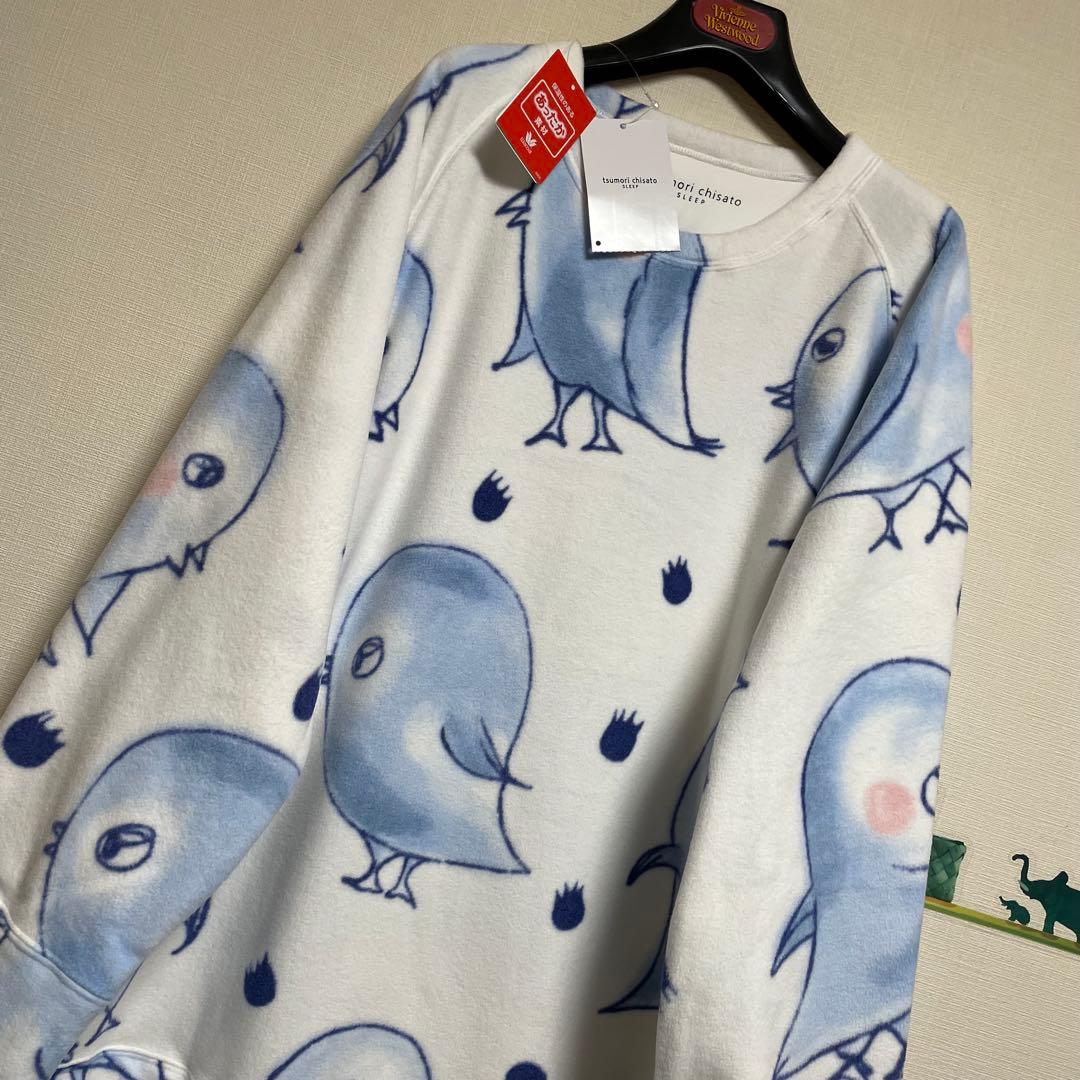 新品　ツモリチサト　暖かフリース・ペンギン総柄パジャマ「Mサイズ」①