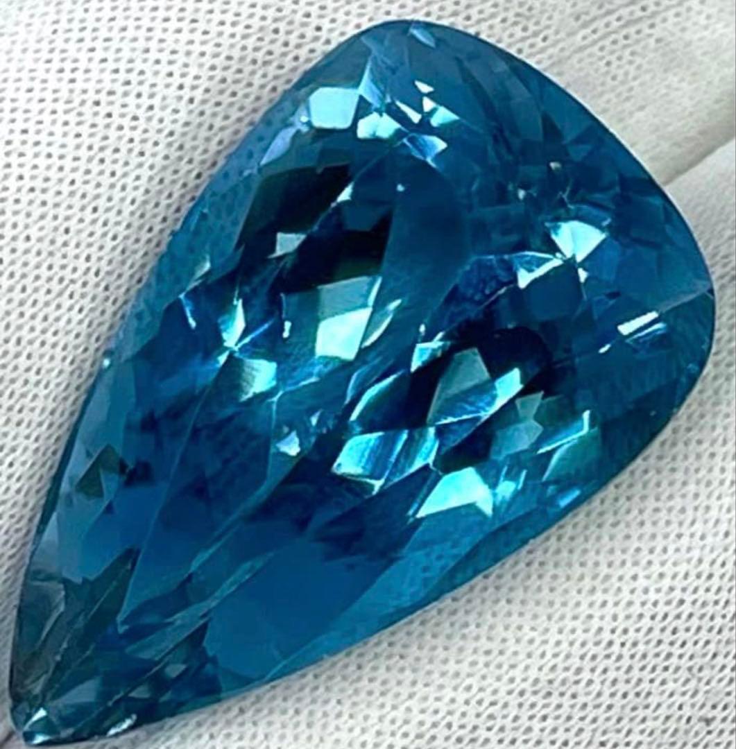 専用　宝石ルース　【希少な特大！最高品質ペアシェープ】天然ロンドンブルートパーズ
