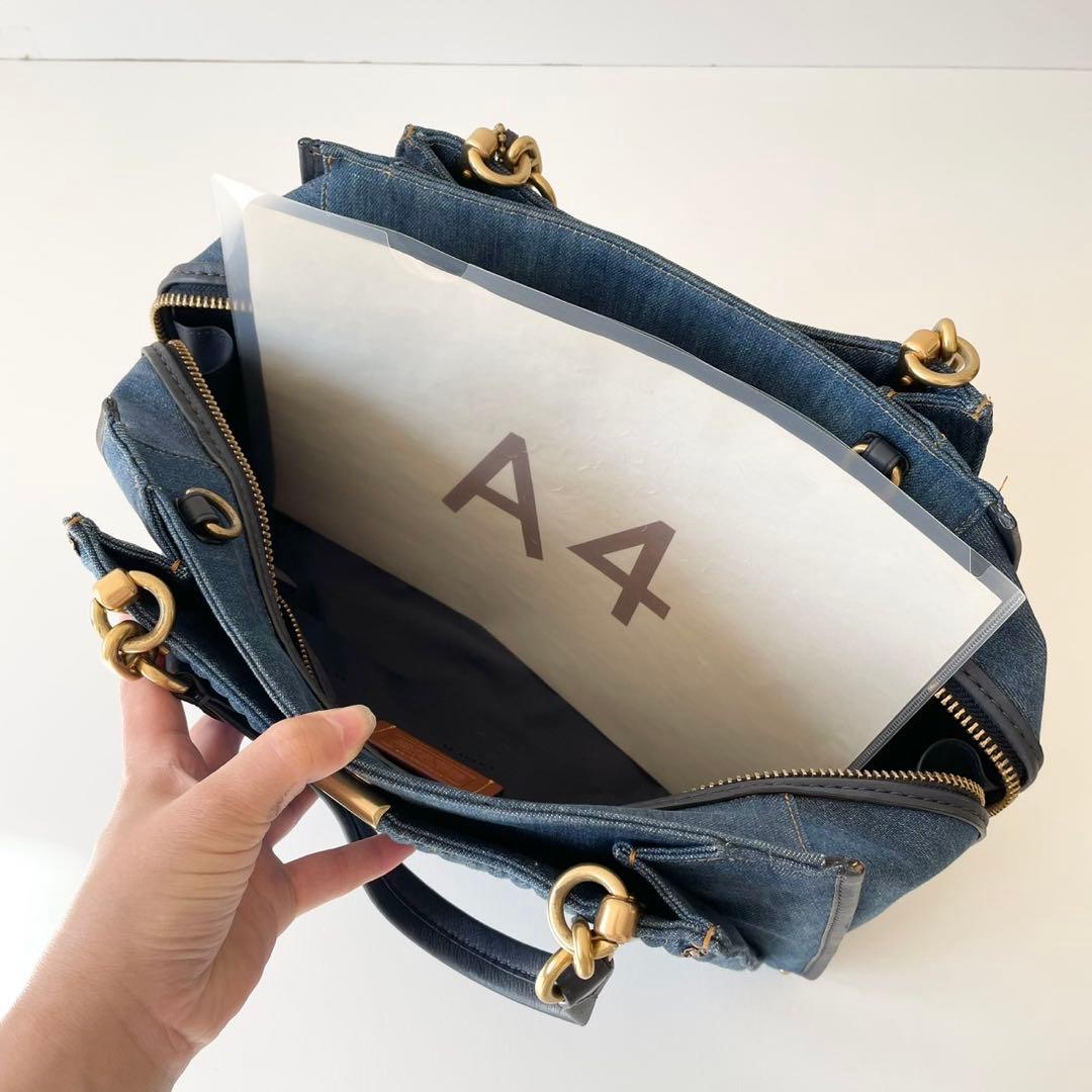 【極美品】COACH ドリーマー トートバッグ デニム ローズ A4