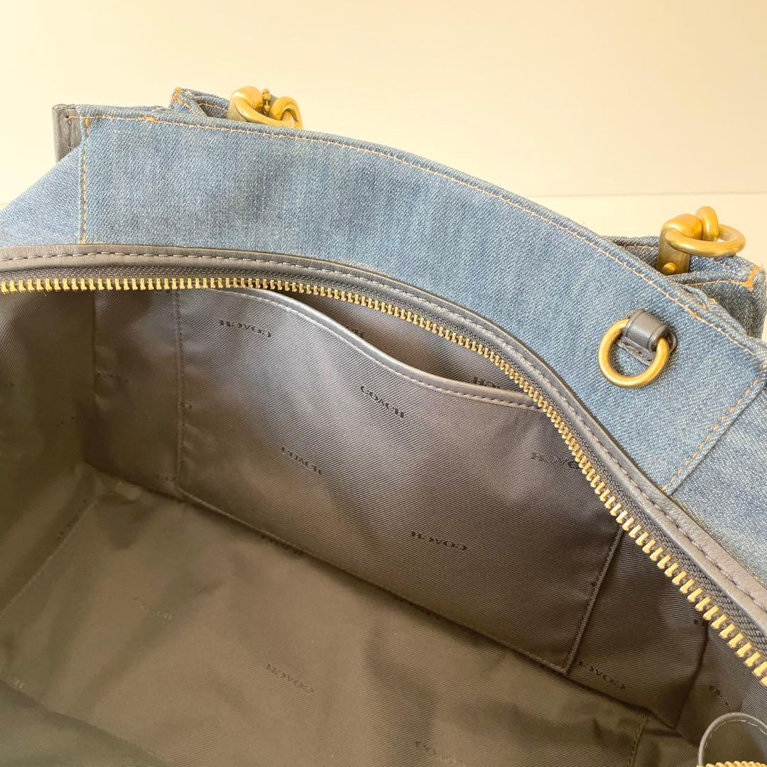 【極美品】COACH ドリーマー トートバッグ デニム ローズ A4
