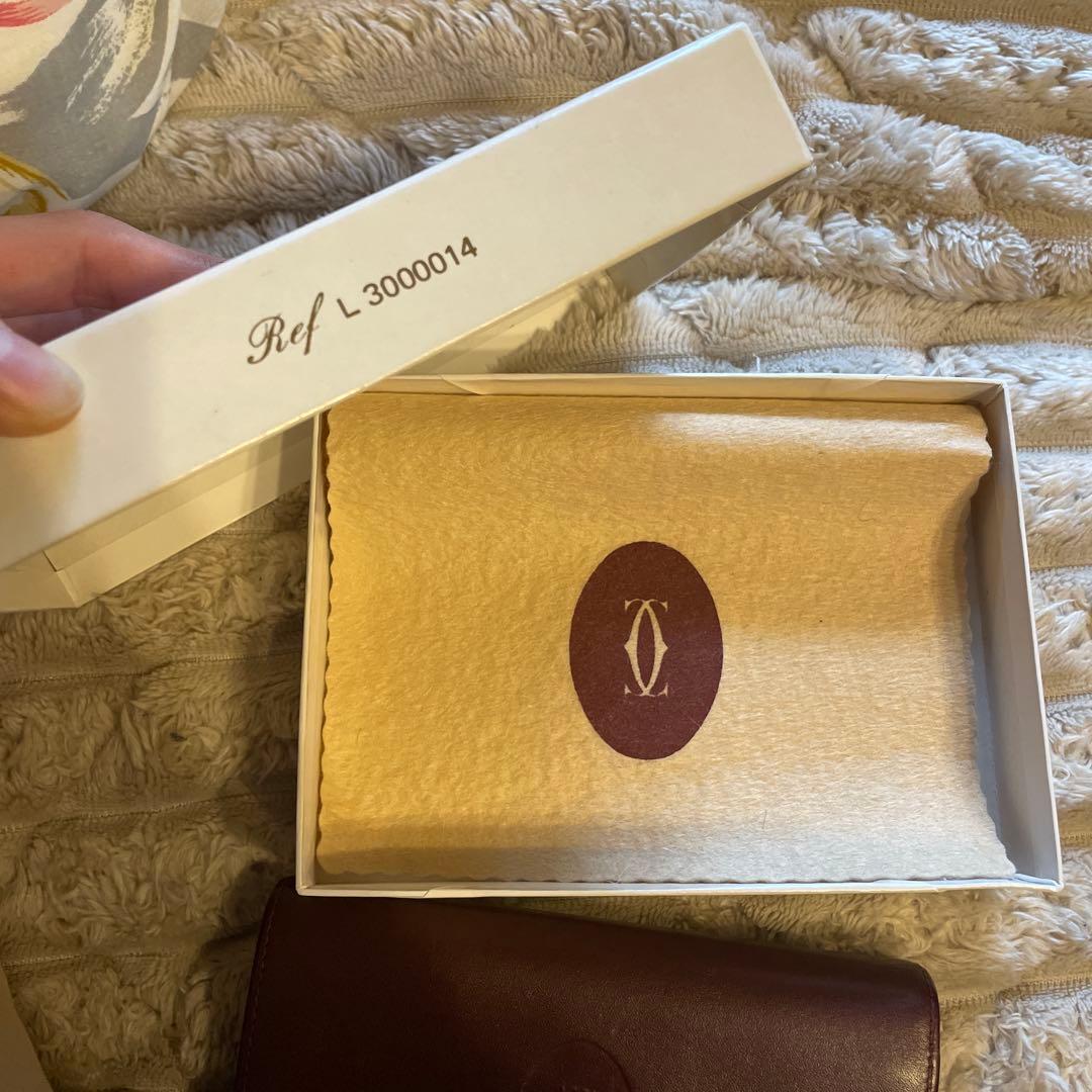 Cartier バーガンディレザー 三つ折り財布