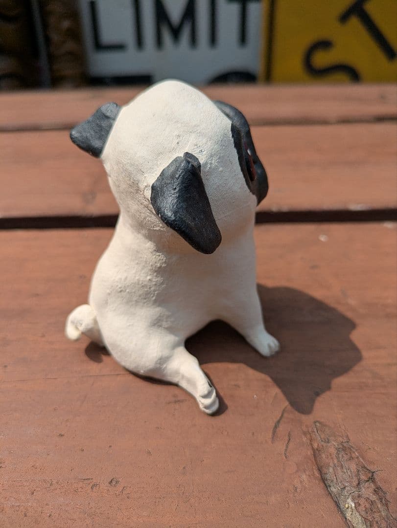 可愛い❤️パグちゃん。縁起物、陶器人形、置物、犬人形、ブサカワ　作家