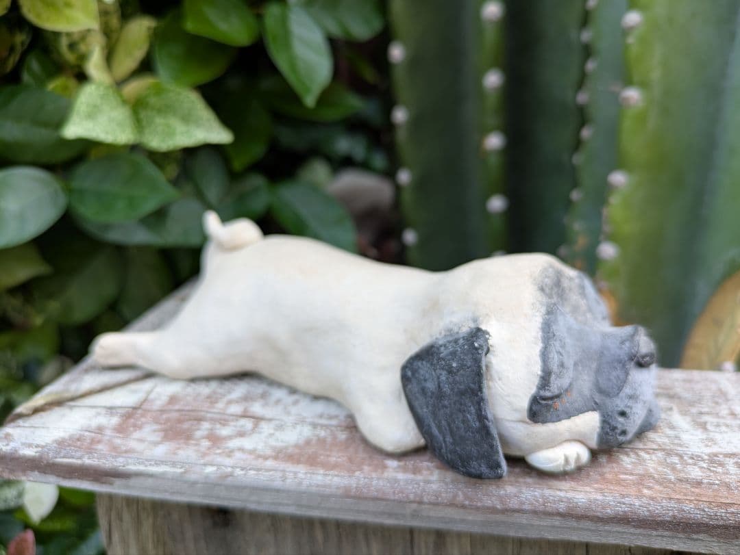 可愛い❤️パグちゃん。縁起物、陶器人形、置物、犬人形、ブサカワ　作家