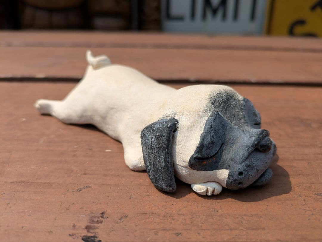 可愛い❤️パグちゃん。縁起物、陶器人形、置物、犬人形、ブサカワ　作家