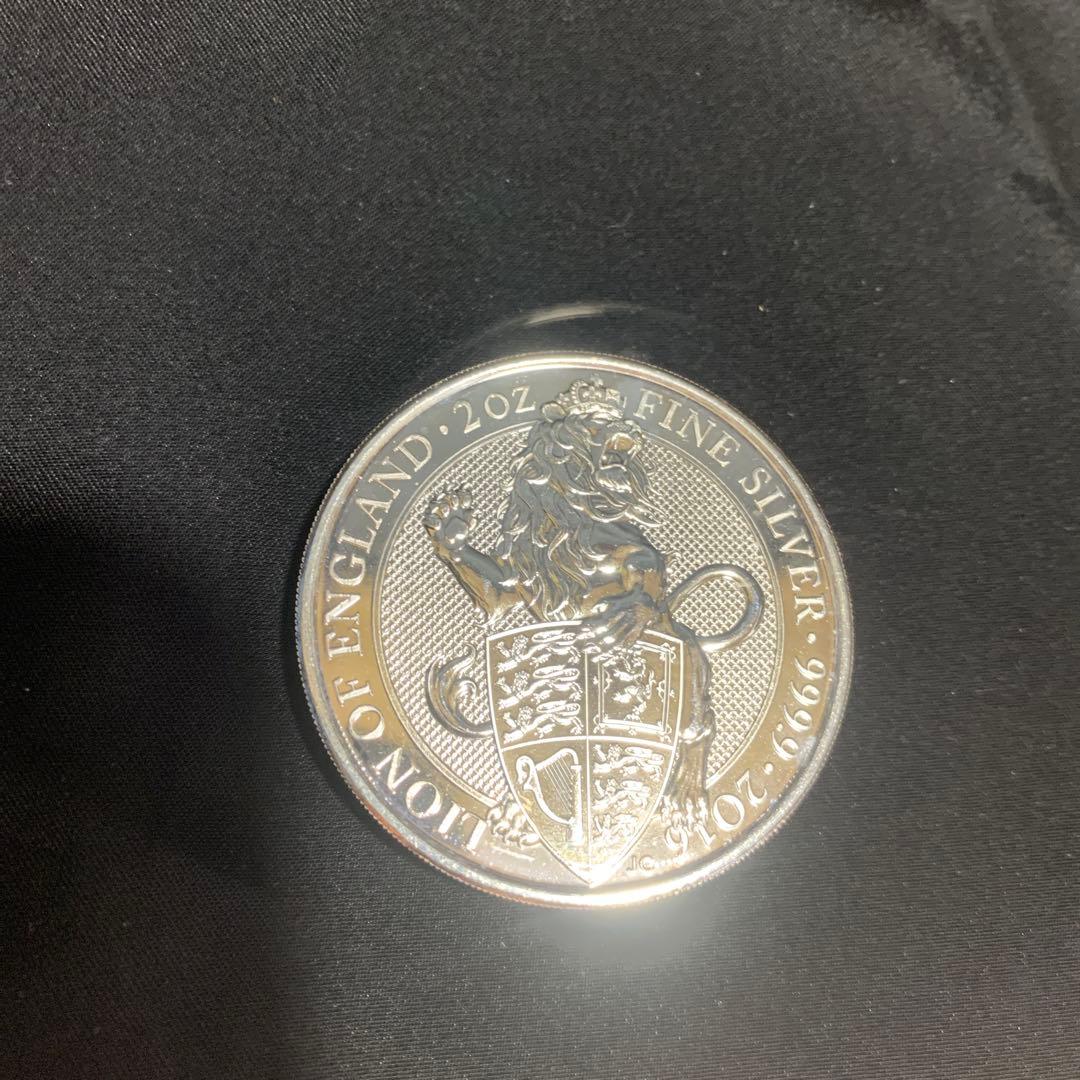 その3 純銀貨 2オンス クイーンズビースト　2016 ライオン・イングランド