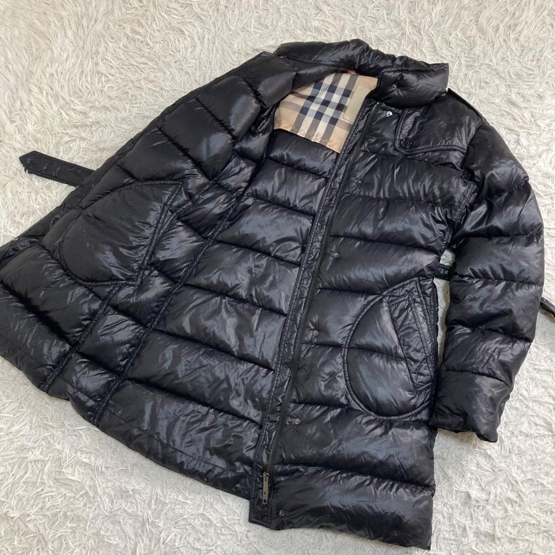 15948✨美品✨バーバリーロンドン 中綿ダウンコート ノバチェック 黒 S