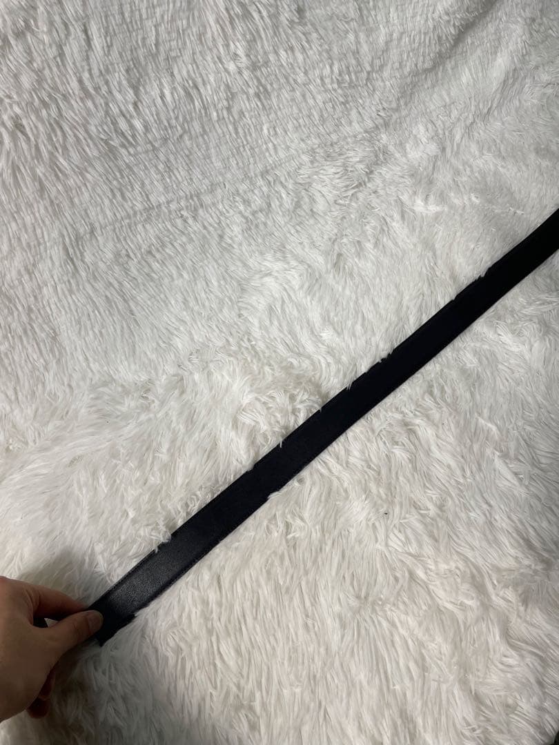 美品　BURBERRY 本革ベルト ブラック イタリア製 付替バックル 箱付