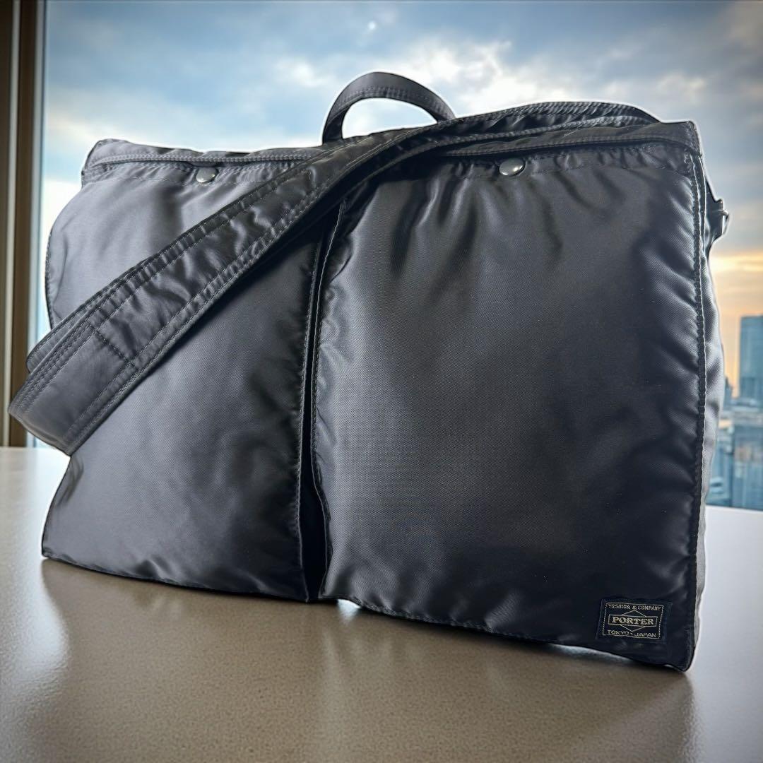 【美品】ポーター タンカー ヘルメットバッグ メッセンジャー 2way ブラック