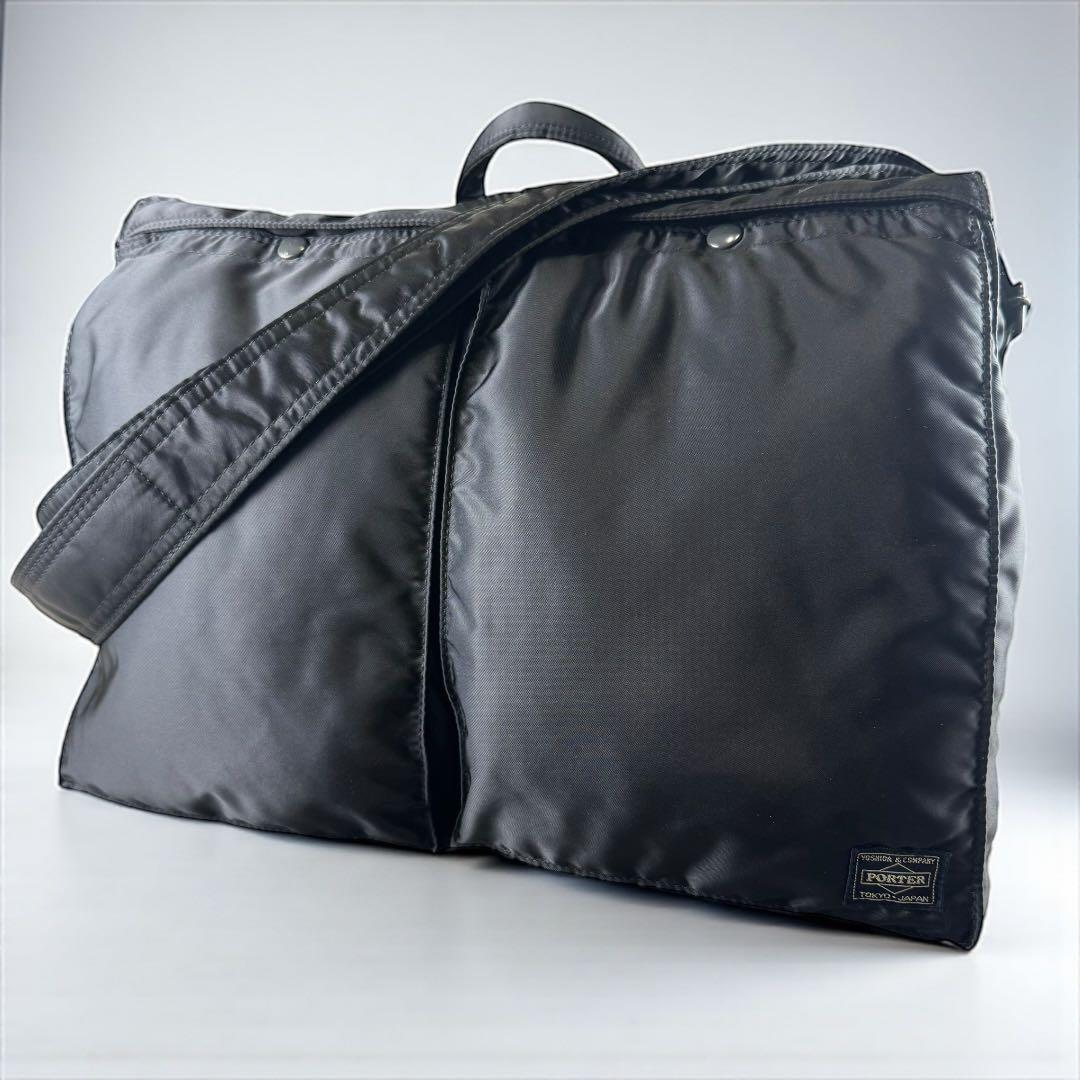 【美品】ポーター タンカー ヘルメットバッグ メッセンジャー 2way ブラック