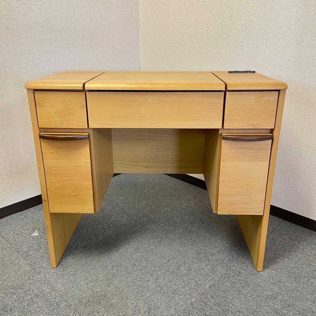 楽天デスクドレッサー 天然木アルダー材 ナチュラル ⚠️スツール別売り　F