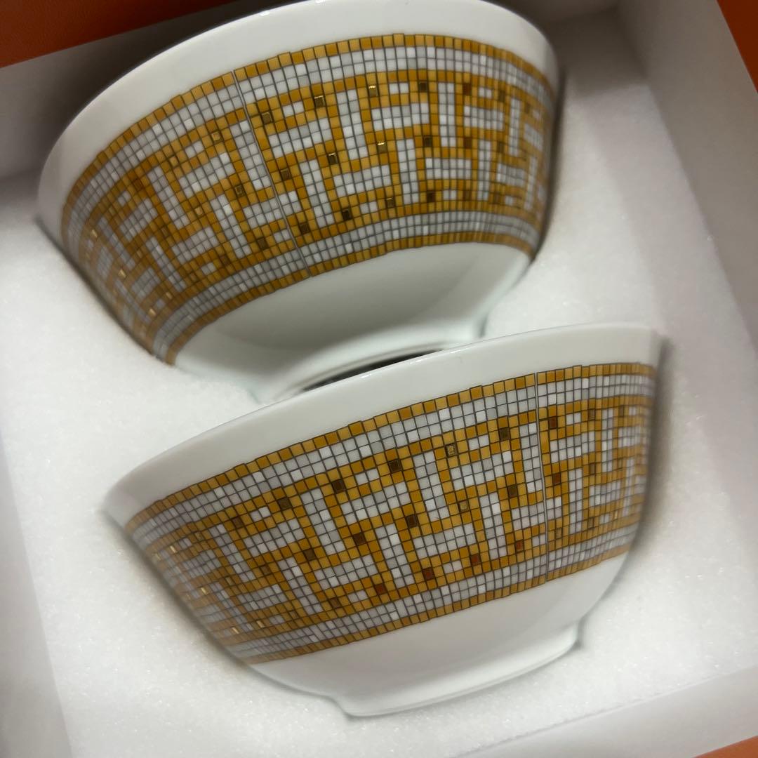 新品★エルメス モザイク24 ゴールド ライスボウル　茶碗4個（2個✖️2セット）