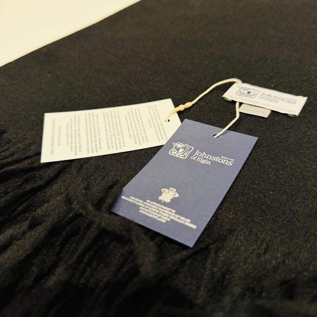 Johnstons ジョンストンズ カシミア 大判ストール マフラー 「黒」