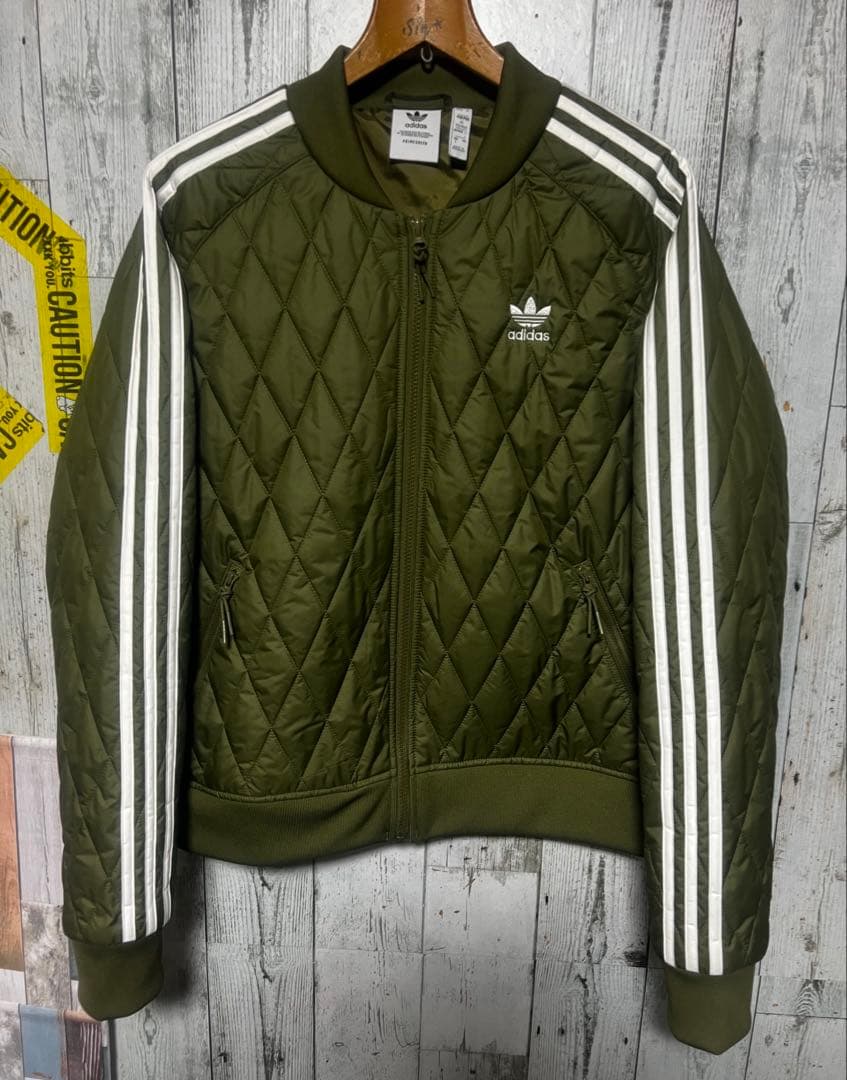 adidas キルティングジャケット カーキ Lサイズ 松本人志 新品未使用