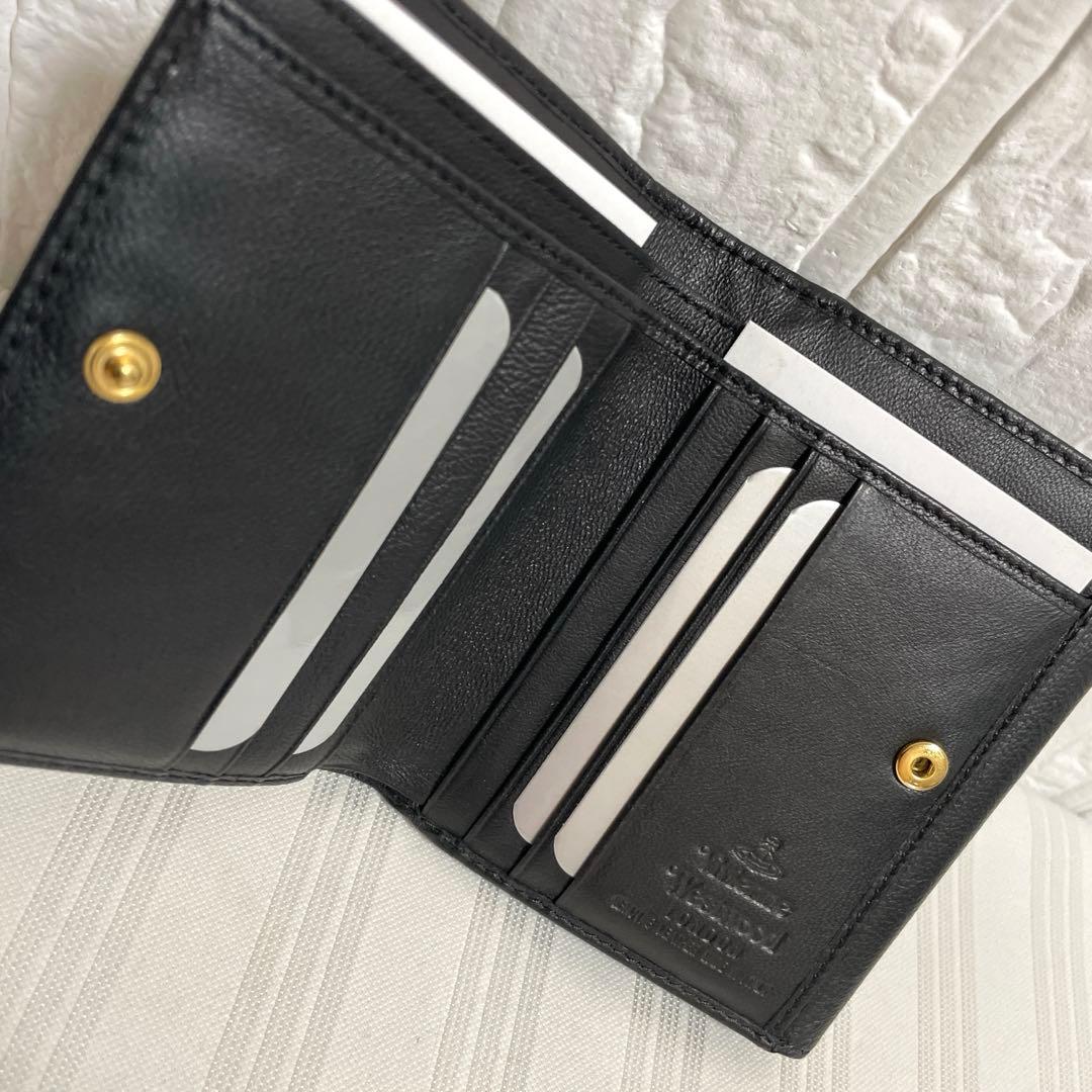 未使用品 Vivienne Westwood 折り財布 レザー ブラック オーブ