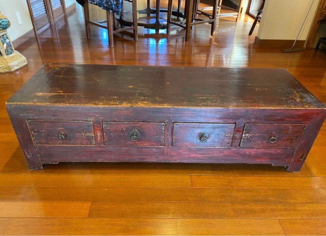 中国骨董家具 キャビネット　無垢材　飾り台オブジェ