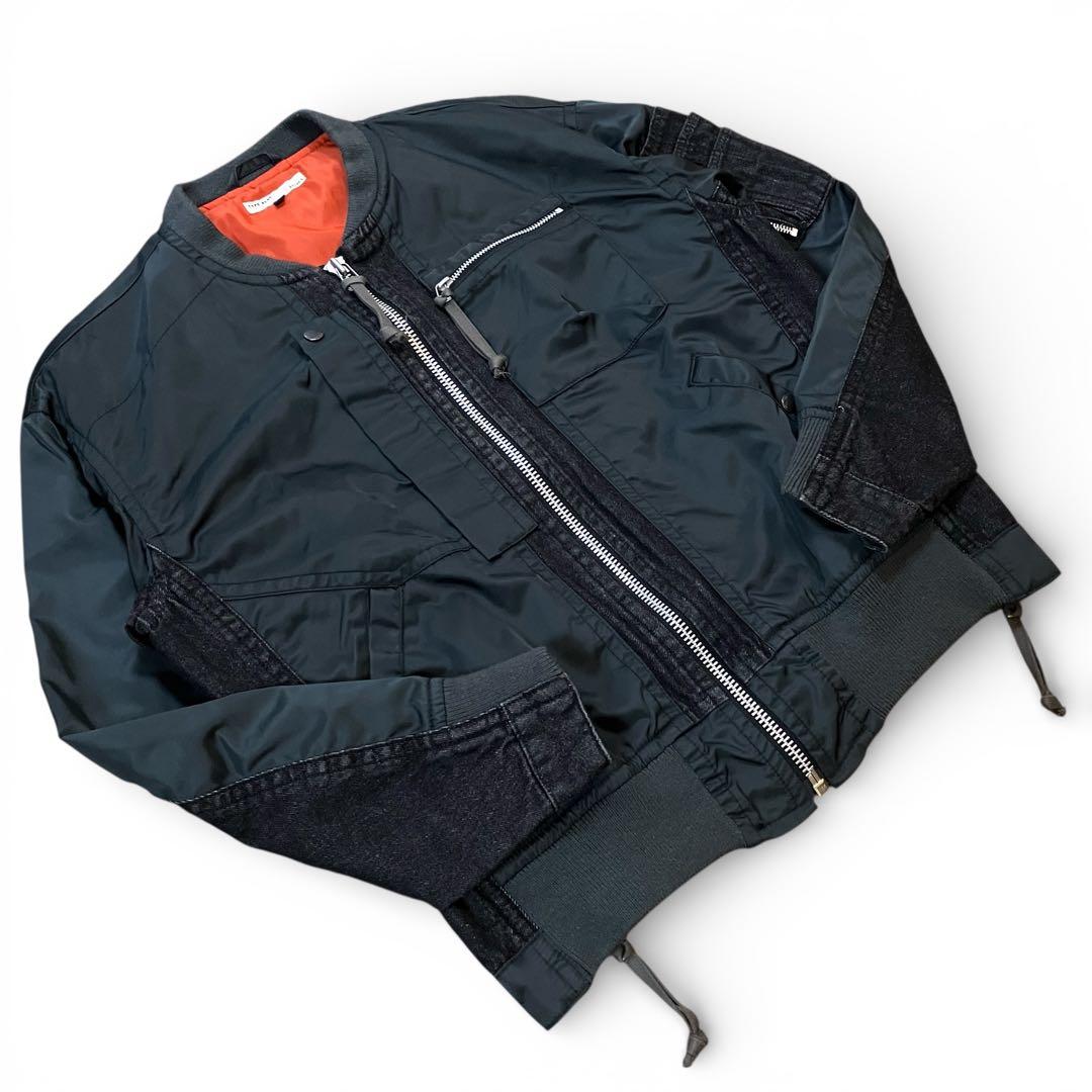 AVIREX コンビネーション ma-1 タイプブルー ドッキング デニム 黒