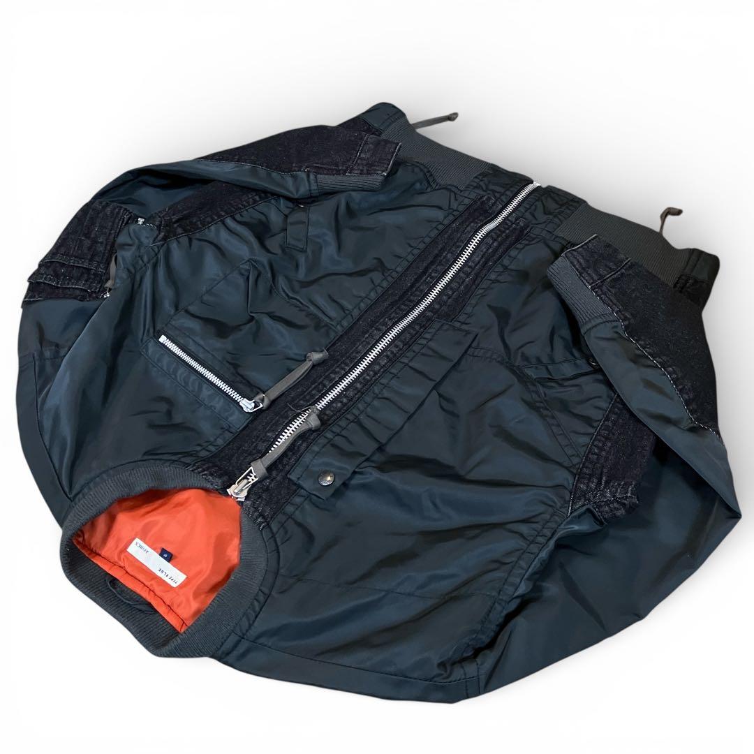 AVIREX コンビネーション ma-1 タイプブルー ドッキング デニム 黒