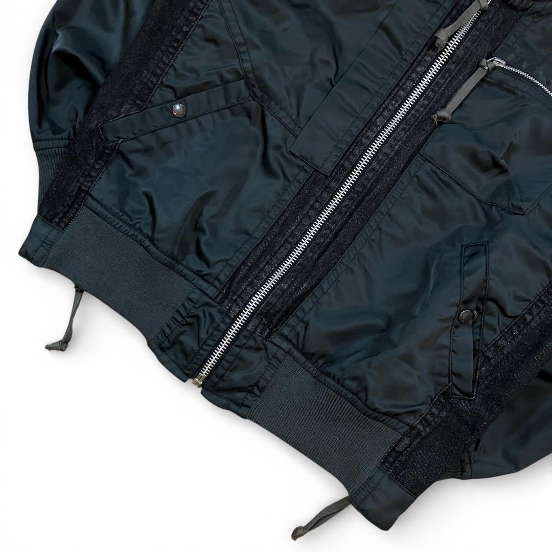 AVIREX コンビネーション ma-1 タイプブルー ドッキング デニム 黒