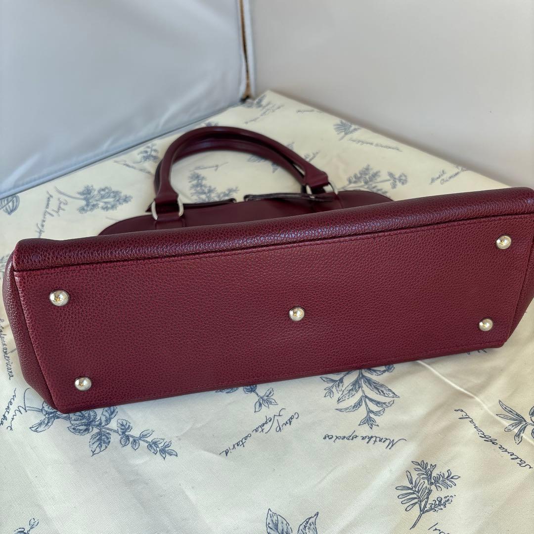 ふ*ん様 ロンシャン2WAYバッグ　シボ革　ワインレッド