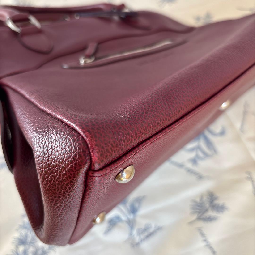 ふ*ん様 ロンシャン2WAYバッグ　シボ革　ワインレッド