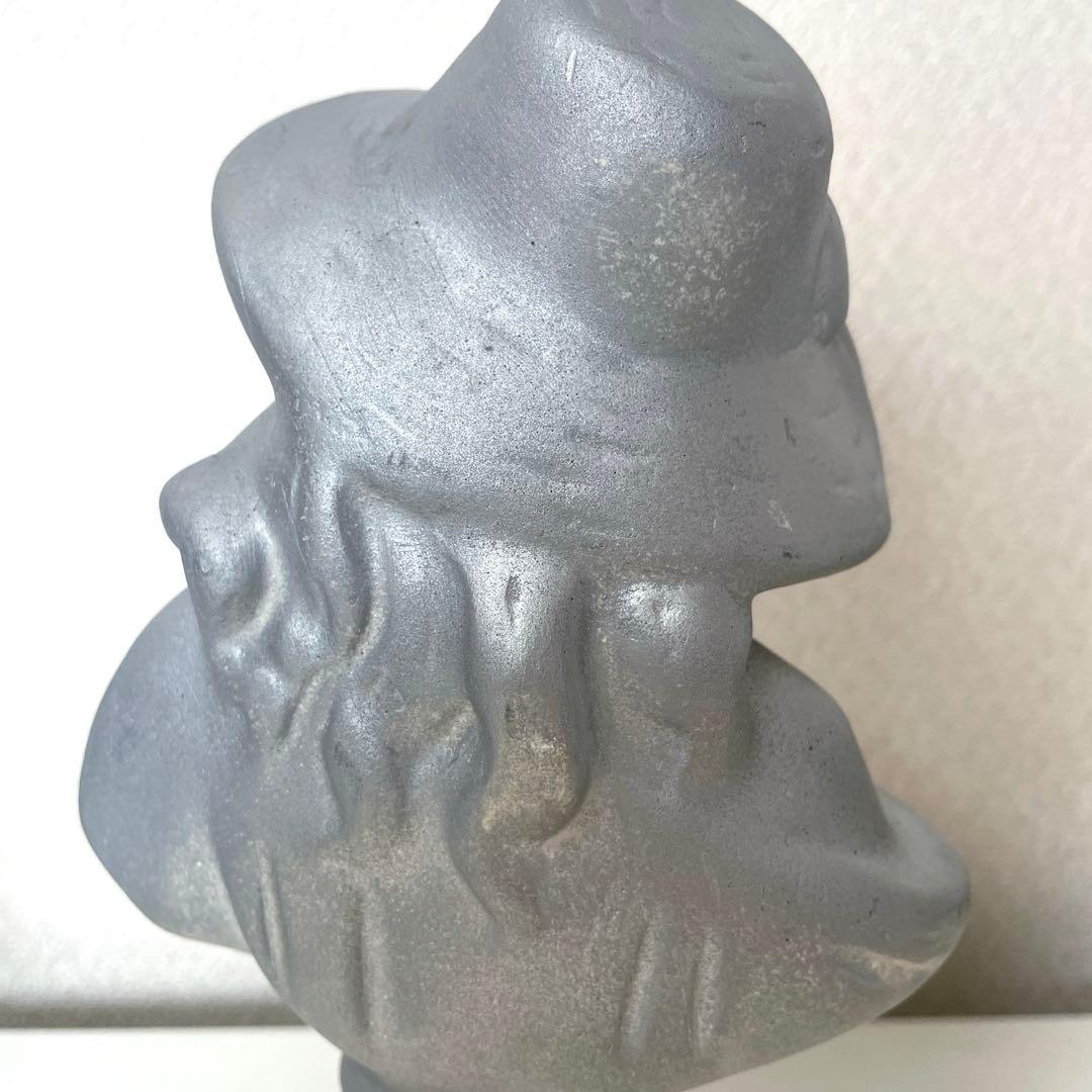 フレンチ胸像石膏像　イタリア帽子少女像　人物像　置物　シャビー　ウェディング