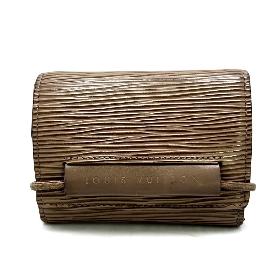 【極美品】 ルイヴィトン エピ ポルトモネネ エラスティック グレージュ