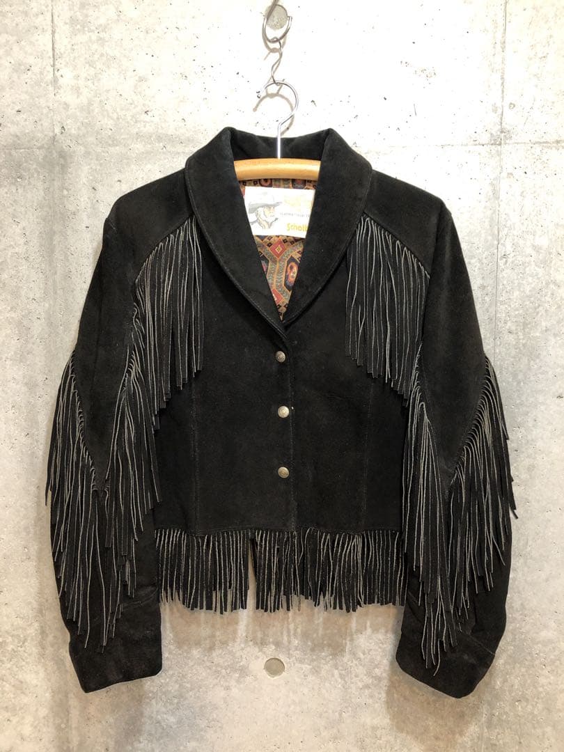 Schott ショット　スエード　フリンジ　レザー　　ジャケット　ブラック