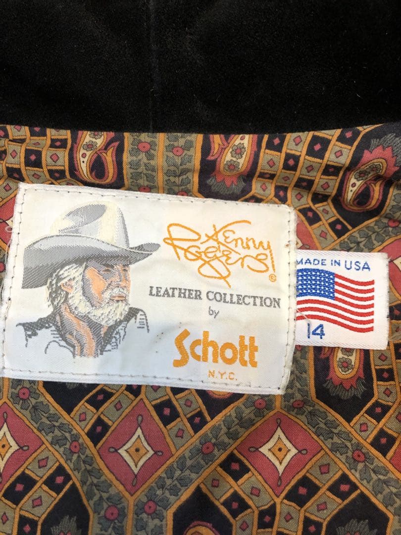 Schott ショット　スエード　フリンジ　レザー　　ジャケット　ブラック