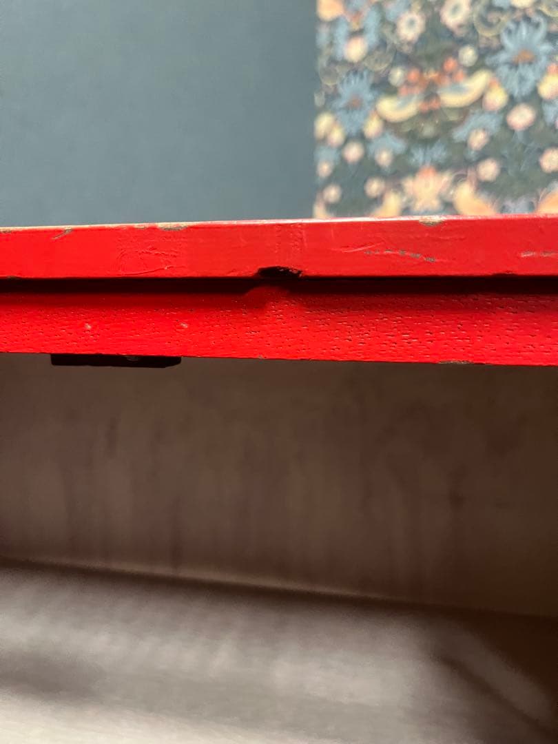 terupu＊赤 ガラスキャビネット 昭和レトロ 当時物 インテリア 水屋