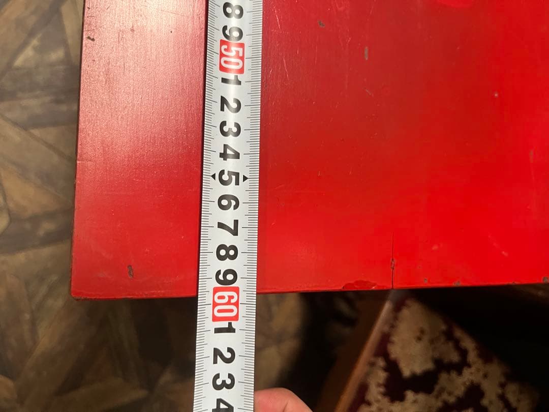 terupu＊赤 ガラスキャビネット 昭和レトロ 当時物 インテリア 水屋