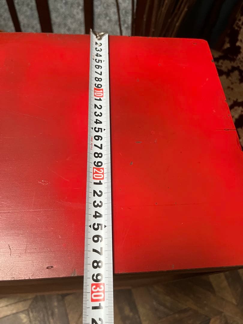 terupu＊赤 ガラスキャビネット 昭和レトロ 当時物 インテリア 水屋