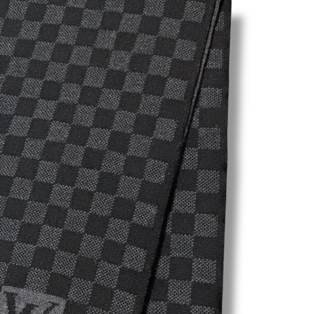 【超美品】LOUIS VUITTON ダミエ グラフィット ウール マフラー