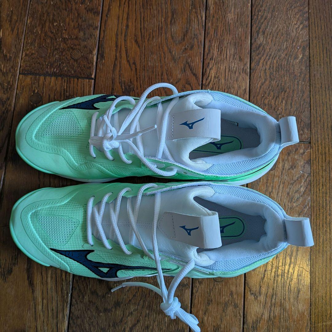 【未使用】ミズノ　ウェーブ　モメンタム3 グリーン☓ブラック☓ブルー　27