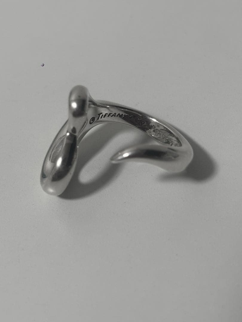 美品Tiffany&Co. ティファニー　オープンハート　リング　シルバー　指輪