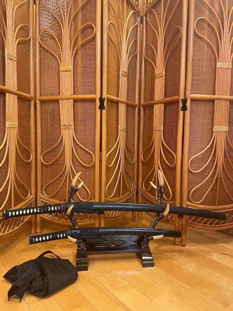 日本刀　模造刀　刀掛代　スタンド　インテリア　レトロ