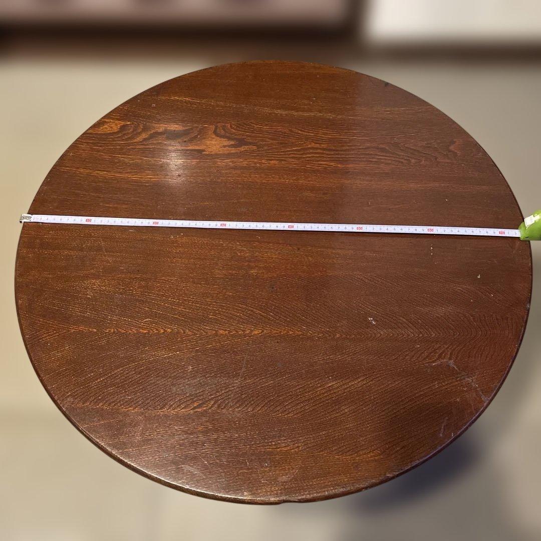 ちゃぶ台　木製円形テーブル 約70cm ダークブラウン